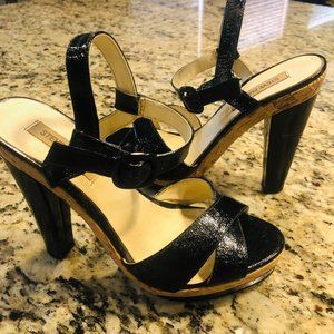 Steve Madden Black Heel with Cork Platform - 7M